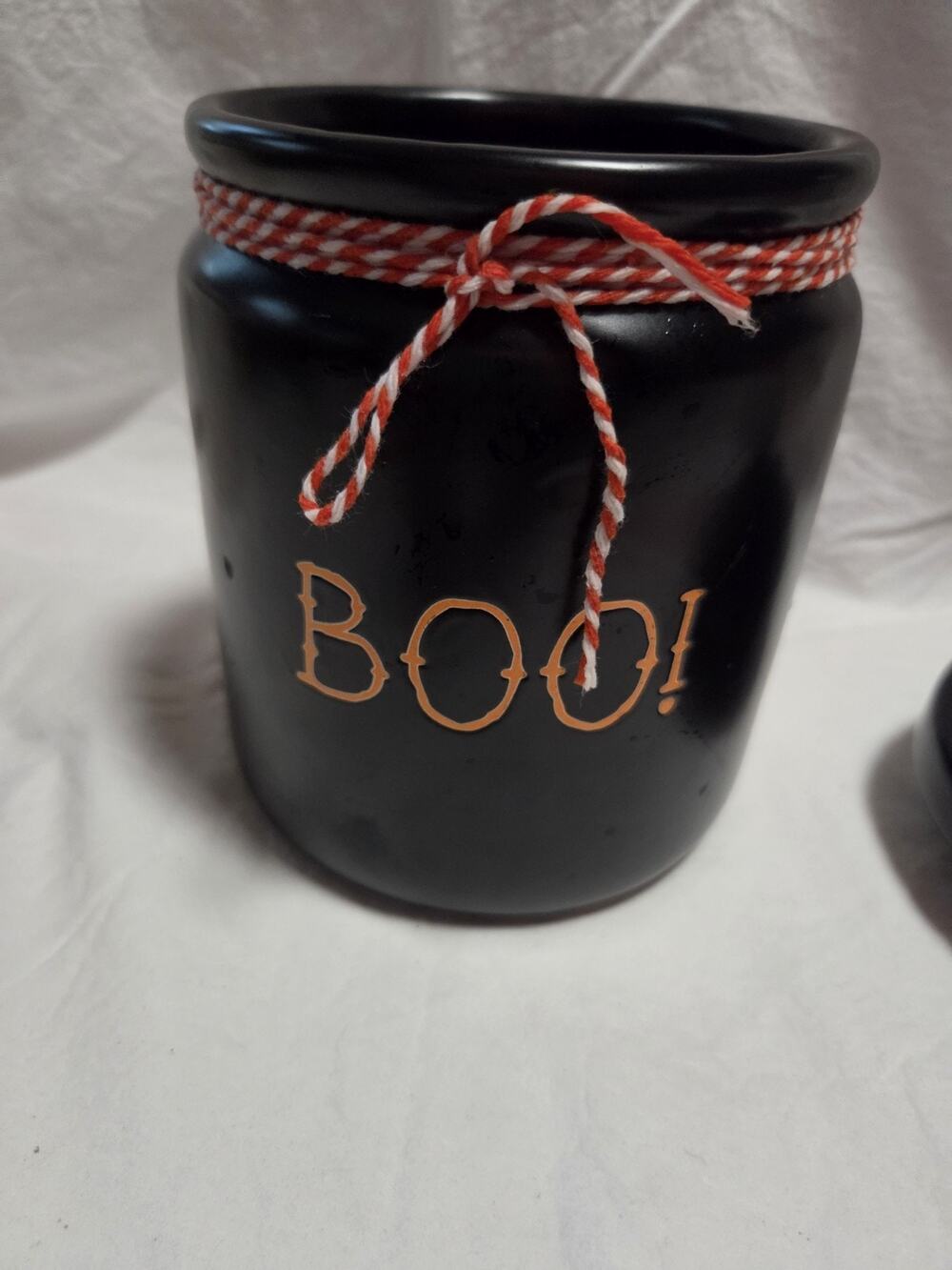 New! M Magenta Rae Dunn BOO Black Cat Halloween Cookie Pet Treat Jar Canister